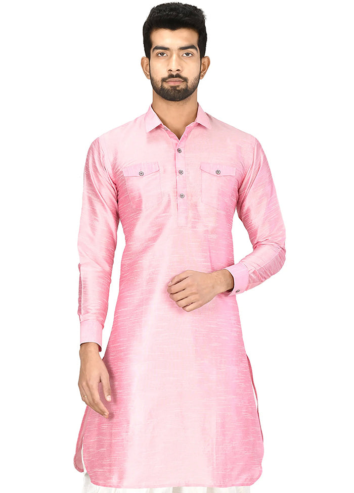 Pink Silk Kurta And Pajama Set VDSF1802540