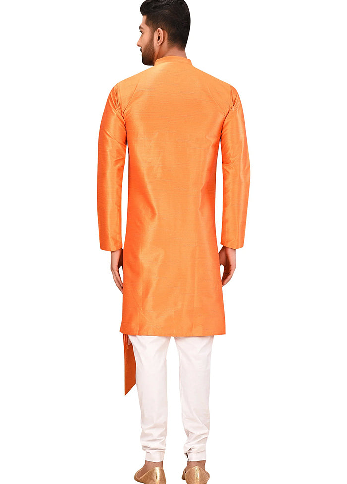 Orange Silk Kurta And Pajama Set VDSF1802547