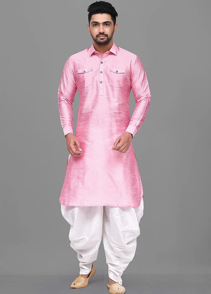 Pink Silk Kurta And Pajama Set VDSF1802560