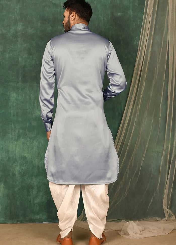 Grey Satin Suiting Kurta And Pajama Set VDSF1802569